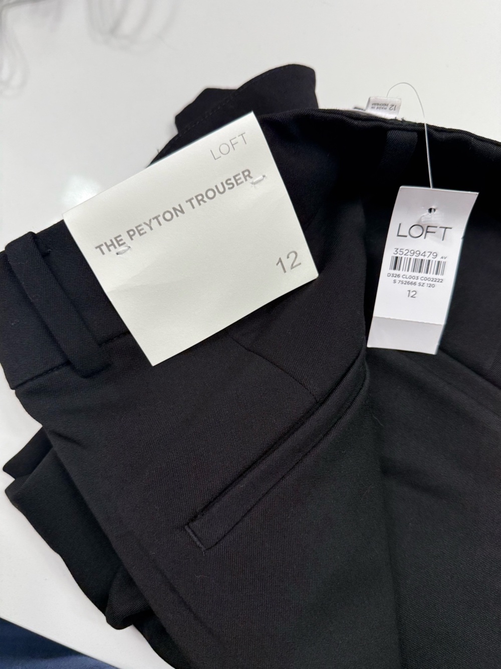 LOFT Black Peyton Trouser